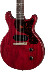 Single-cut-e-gitarre Gibson Custom Shop 1958 Les Paul Junior Double Cut Reissue - Vos cherry red
