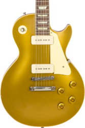 Single-cut-e-gitarre Gibson Custom Shop M2M 1956 Les Paul Goldtop #63139 - Murphy lab light aged antique gold