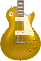 Single-cut-e-gitarre Gibson Custom Shop M2M 1956 Les Paul Goldtop #63139 - Murphy Lab Light Aged Antique Gold