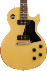 Single-cut-e-gitarre Gibson Custom Shop M2M 1957 Les Paul Special Single Cut Reissue #70811 - Heavy aged tv yellow