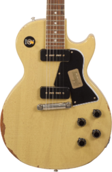 Single-cut-e-gitarre Gibson Custom Shop M2M 1960 Les Paul Special SC - Heavy aged tv yellow