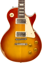 Single-cut-e-gitarre Gibson Custom Shop M2M 1958 Les Paul Standard - Heavy aged '58 burst