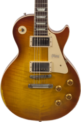Single-cut-e-gitarre Gibson Custom Shop M2M 1958 Les Paul Standard #88149 - Heavy aged kentucky bourbon fade