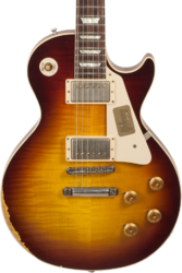 Single-cut-e-gitarre Gibson Custom Shop M2M 1958 Les Paul Standard #R862322 - Aged bourbon burst