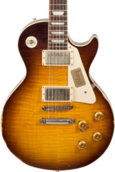 Single-cut-e-gitarre Gibson Custom Shop M2M 1958 Les Paul Standard #R862323 - Aged kindred burst fade