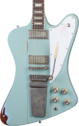 Retro-rock-e-gitarre Gibson Custom Shop Murphy Lab 1963 Firebird V With Maestro Vibrola - Heavy aged antique frost blue