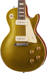 Single-cut-e-gitarre Gibson Custom Shop Murphy Lab 1954 Les Paul Goldtop Reissue - Heavy aged double gold