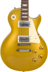 Single-cut-e-gitarre Gibson Custom Shop Murphy Lab 1957 Les Paul Goldtop Reissue #721287 - Light aged double gold with dark back