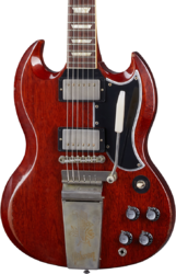 Double cut e-gitarre Gibson Custom Shop Murphy Lab 1964 SG Standard Maestro Reissue - Heavy aged faded cherry 