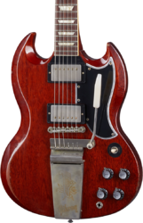 Double cut e-gitarre Gibson Custom Shop Murphy Lab 1964 SG Standard Maestro Reissue - Heavy aged faded cherry