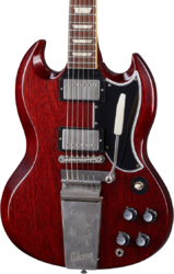 Double cut e-gitarre Gibson Custom Shop Murphy Lab 1964 SG Standard Maestro Reissue - Ultra light aged cherry red 