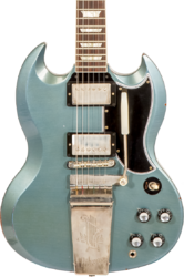 Double cut e-gitarre Gibson Custom Shop Murphy Lab 1964 SG Standard Maestro Reissue #200224 - Light aged pelham blue