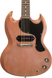Double cut e-gitarre Gibson Custom Shop 1963 SG Junior Reissue Lightning Bar - VOS TV Heather Poly
