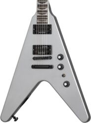 E-gitarre aus metall Gibson Dave Mustaine Flying V EXP - Silver metallic