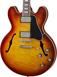 Semi-hollow e-gitarre Gibson ES-335 Figured - Iced tea