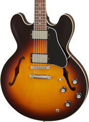 Semi-hollow e-gitarre Gibson ES-335 Satin - Satin vintage sunburst