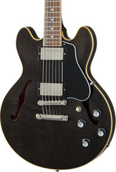 Semi-hollow e-gitarre Gibson ES-339 - Trans ebony