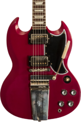 Double cut e-gitarre Gibson Custom Shop 1964 SG Standard Reissue W/ Maestro Vibrola #502124 - VOS Metallic Plum