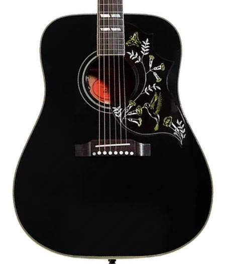 Folk-gitarre Gibson Custom Shop Hummingbird Torch - ebony