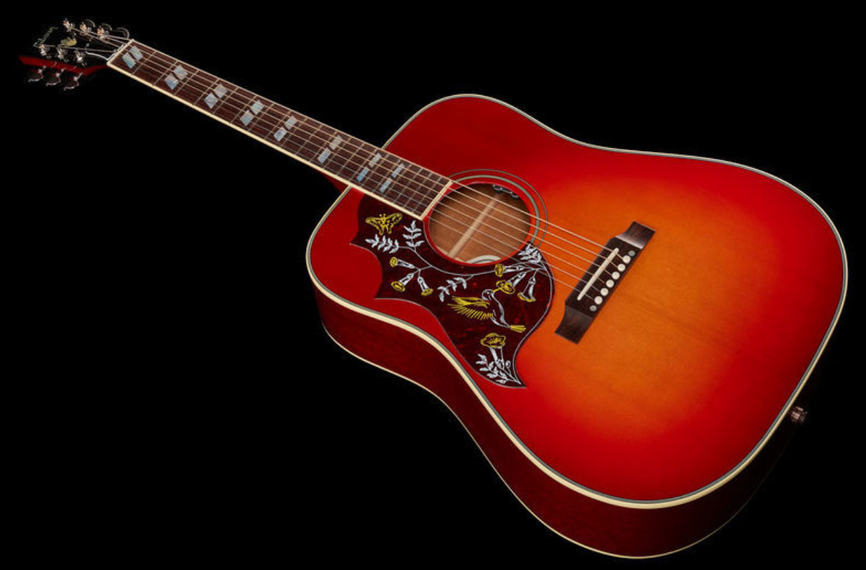 Gibson Hummingbird 2019 Lh Gaucher Dreadnought Epicea Acajou Rw - Vintage Cherry Sunburst - Elektroakustische Gitarre - Variation 1