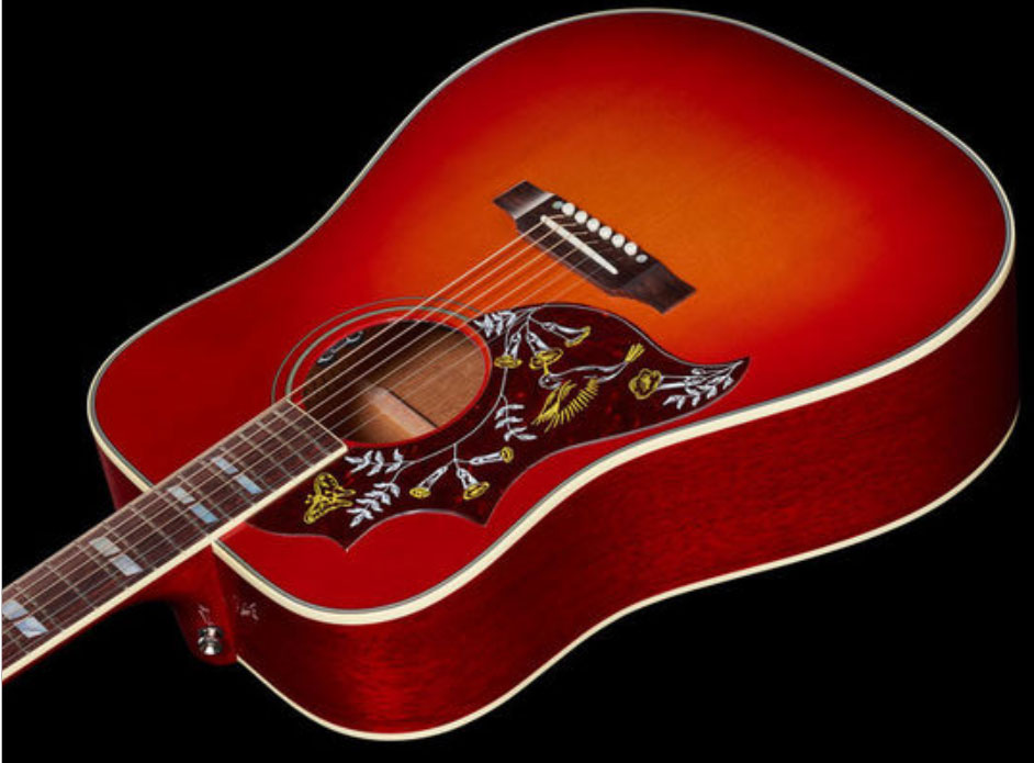 Gibson Hummingbird 2019 Lh Gaucher Dreadnought Epicea Acajou Rw - Vintage Cherry Sunburst - Elektroakustische Gitarre - Variation 2