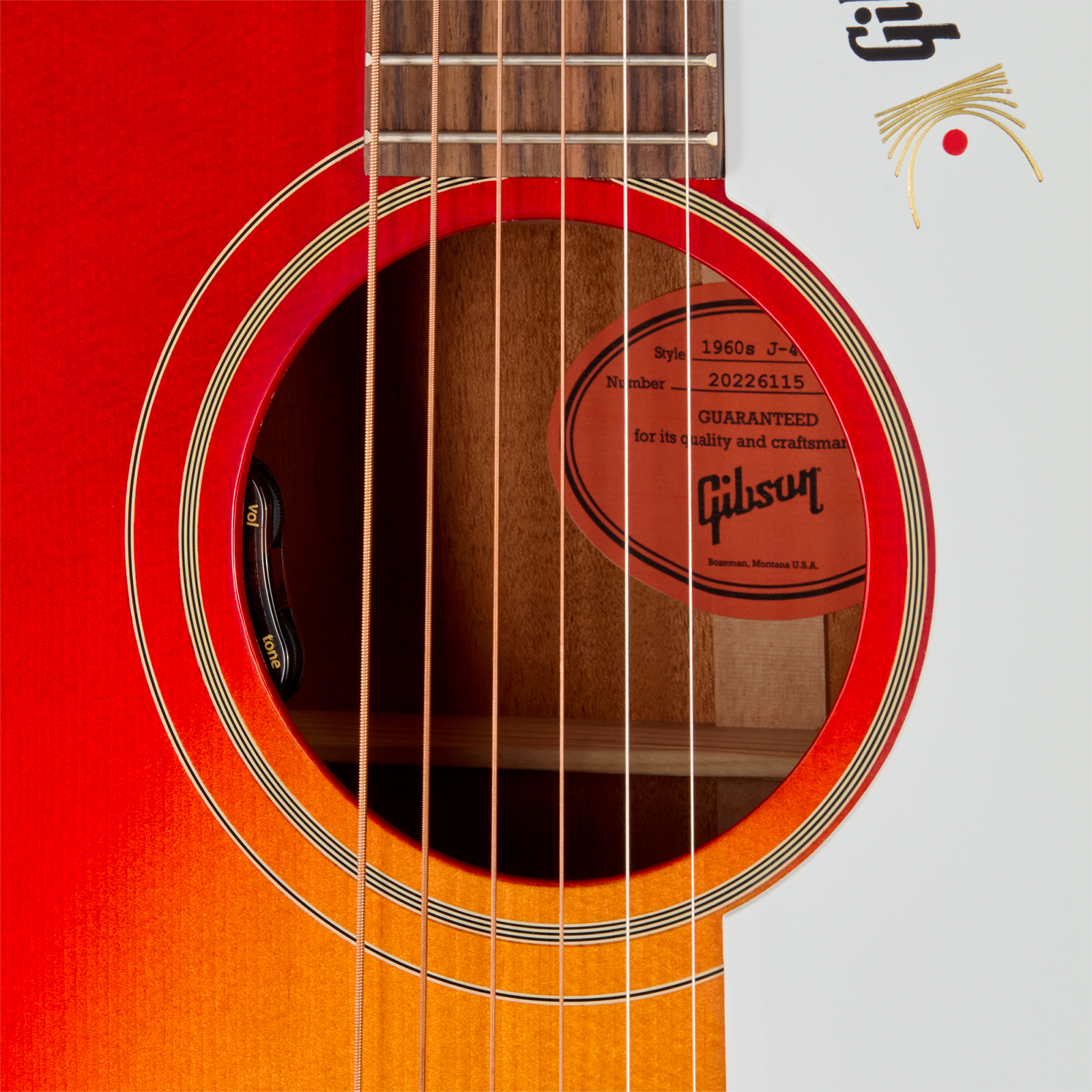 Gibson J45 60s Original (baggs Hifi Dna) Dreadnought Epicea Acajou Rw - Vintage Cherry Sunburst - Folk-Gitarre - Variation 4
