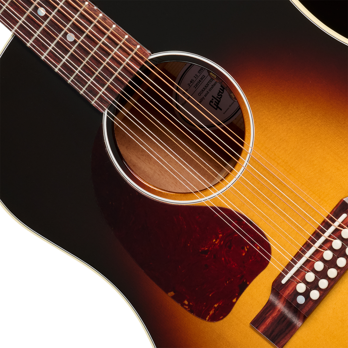 Gibson J45 Standard 12-string Lh (baggs Hifi Dna) Dreadnought 12c Gaucher Epicea Acajou Rw - Vintage Sunburst - Folk-Gitarre - Variation 2