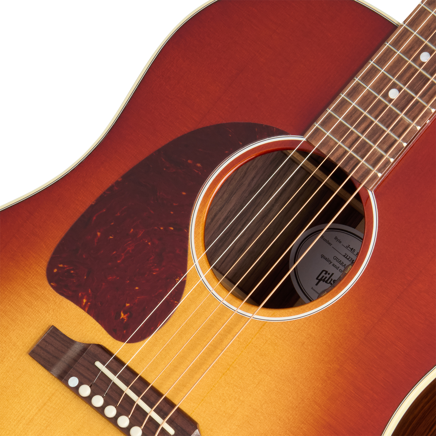 Gibson J45 Standard Rosewood Lh (baggs Hifi Dna) Dreadnought Gaucher Epicea Palissandre Rw - Rosewood Burst - Folk-Gitarre - Variation 2