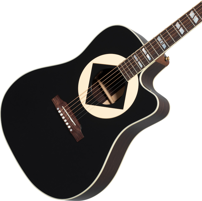 Gibson Jerry Cantrell Songwriter Atone Signature Dreadnought Cw Epicea Palissandre Rw - Ebony - Westerngitarre & electro - Variation 4