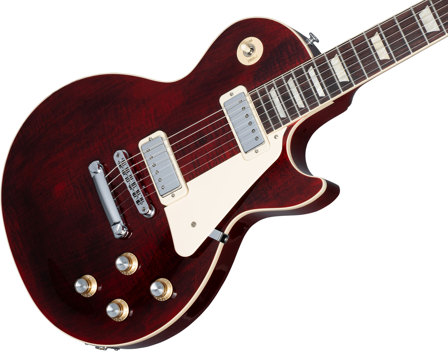 Gibson Les Paul Deluxe 70s Plain Top Original 2mh Ht Rw - Wine Red - Single-Cut-E-Gitarre - Variation 3