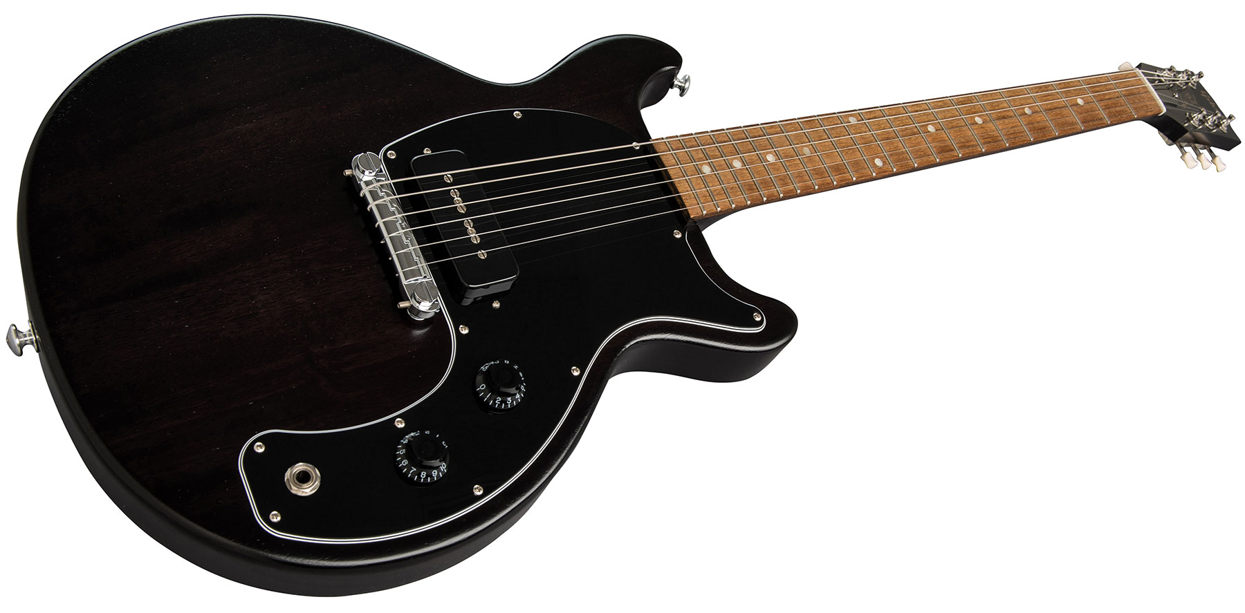Gibson Les Paul Junior Dc Tribute 2019 P90 Ht Rw - Worn Ebony - Single-Cut-E-Gitarre - Variation 1