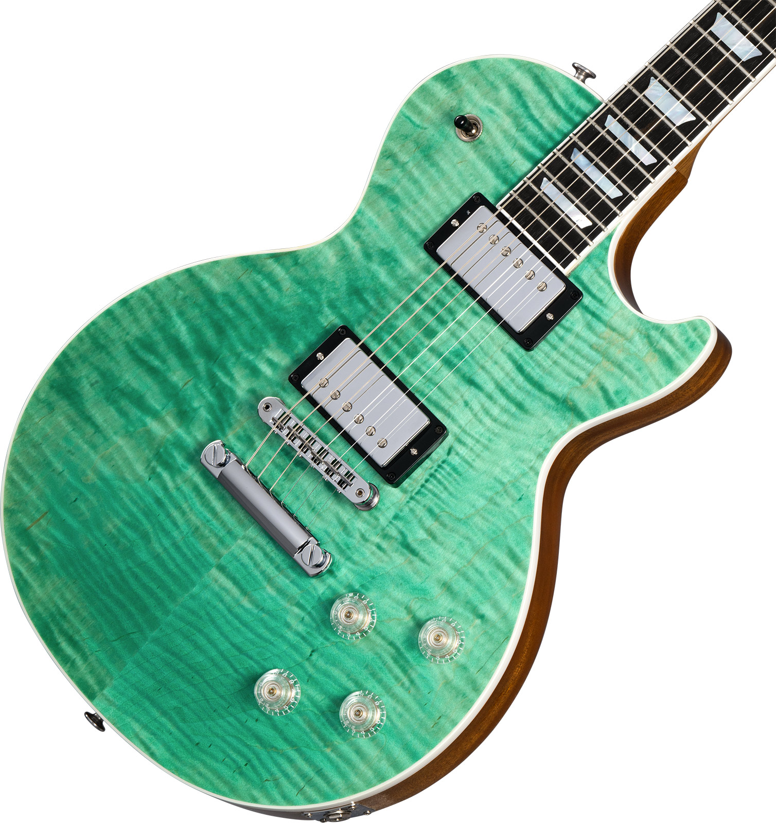 Gibson Les Paul Modern Figured 2h Ht Rw - Seafoam Green - Single-Cut-E-Gitarre - Variation 3
