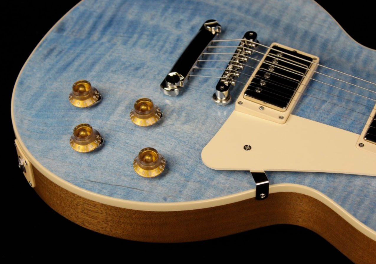 Gibson Les Paul Standard 50s Custom Color Original Usa 2h Ht Rw - Ocean Blue - Single-Cut-E-Gitarre - Variation 4