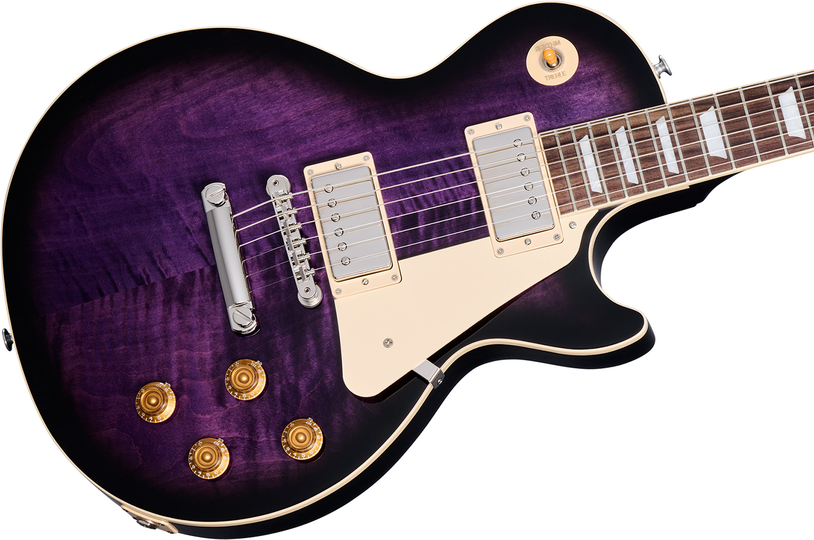Gibson Les Paul Standard 50s Figured Top Original Usa 2h Ht Rw - Dark Purple Burst - Single-Cut-E-Gitarre - Variation 4