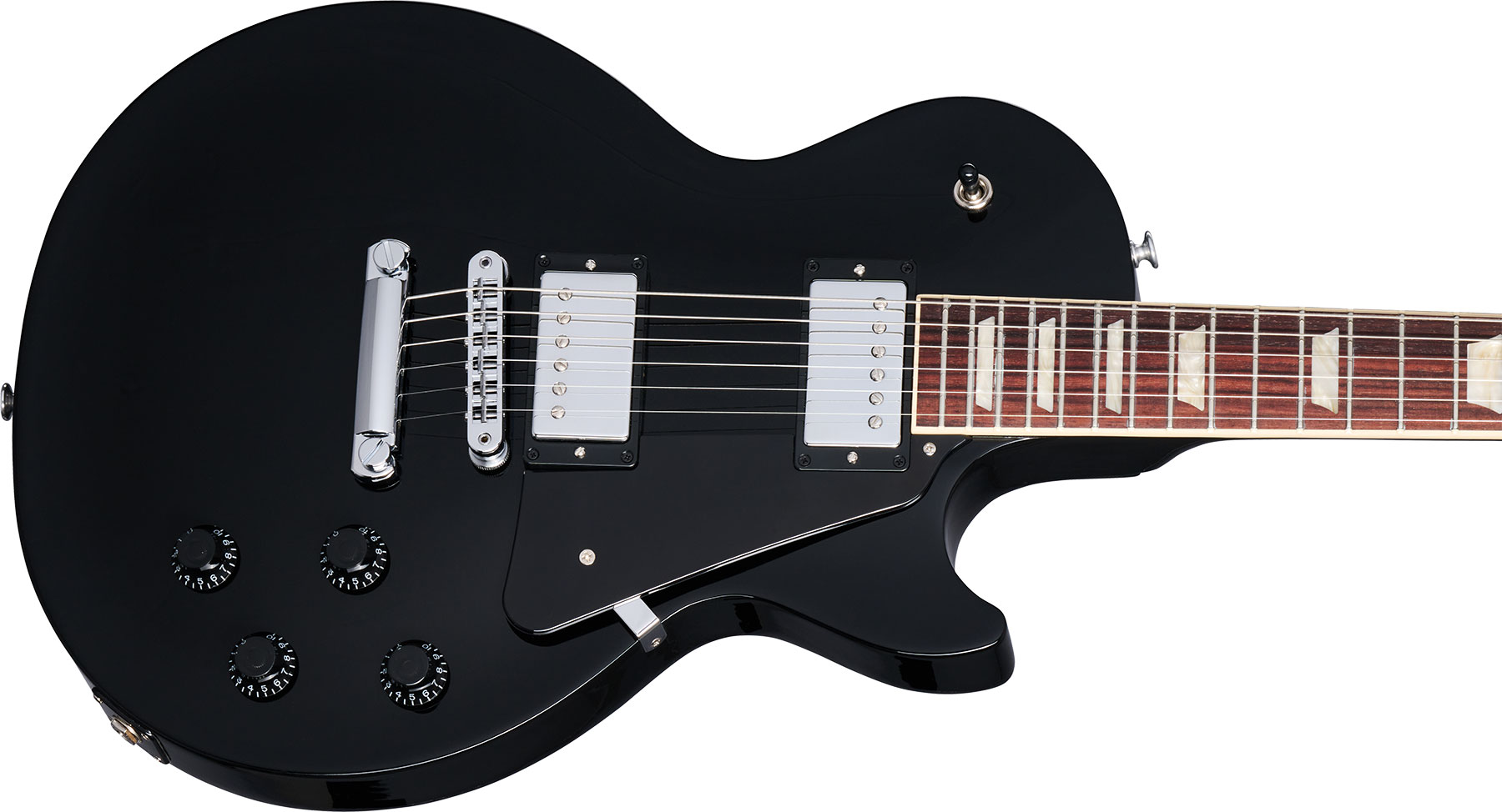 Gibson Les Paul Studio 2h Burstbucker Pro Ht Rw - Ebony - Single-Cut-E-Gitarre - Variation 3