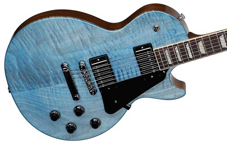 Gibson Les Paul Studio Figured Top Modern Usa 2h Ht Rw - Ocean Blue - Single-Cut-E-Gitarre - Variation 2