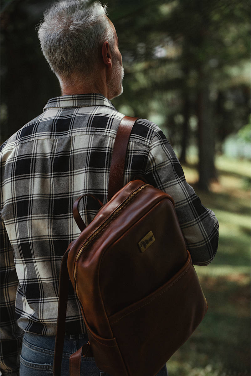 Gibson Lifton Leather Backpack Sac A Dos Cuir Brown - Werbe Rucksack - Variation 4
