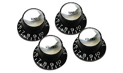 Gibson Top Hat Knobs With Inserts 4-pack Black Silver - Knöpfe - Variation 1