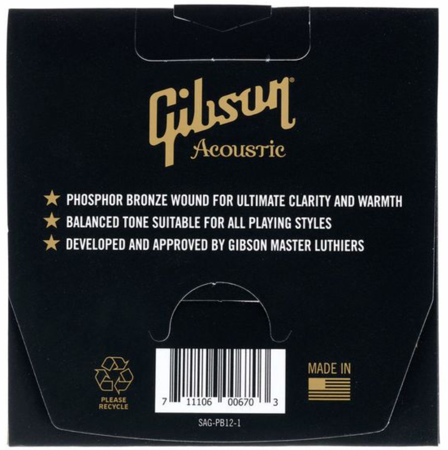 Gibson Sag-pb12 Phosphor Bronze Acoustic Guitar Light 12-53 - Westerngitarre Saiten - Variation 1