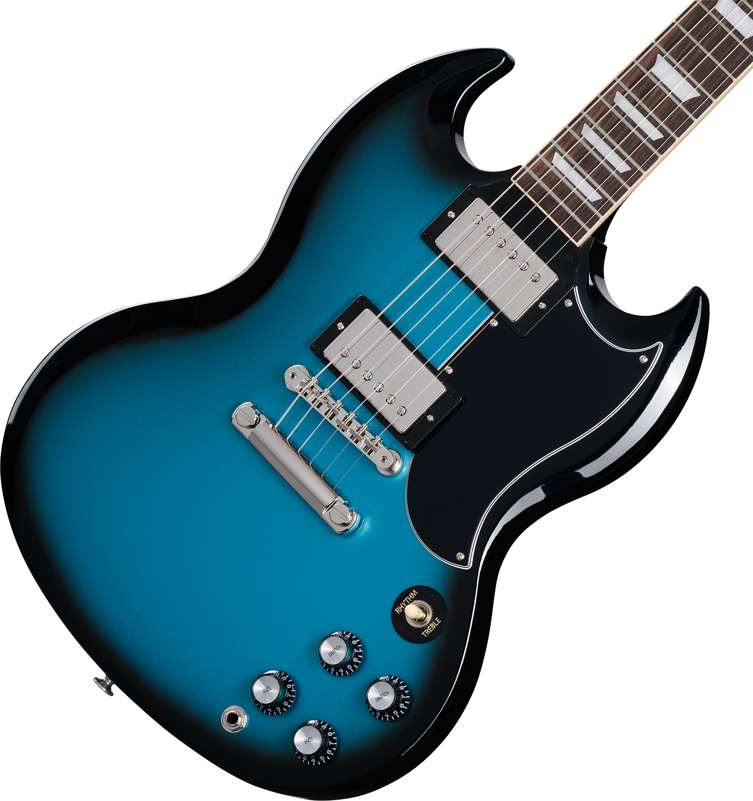 Gibson Sg Standard 1961 Custom Color 2h Ht Rw - Pelham Blue Burst - Double Cut E-Gitarre - Variation 3