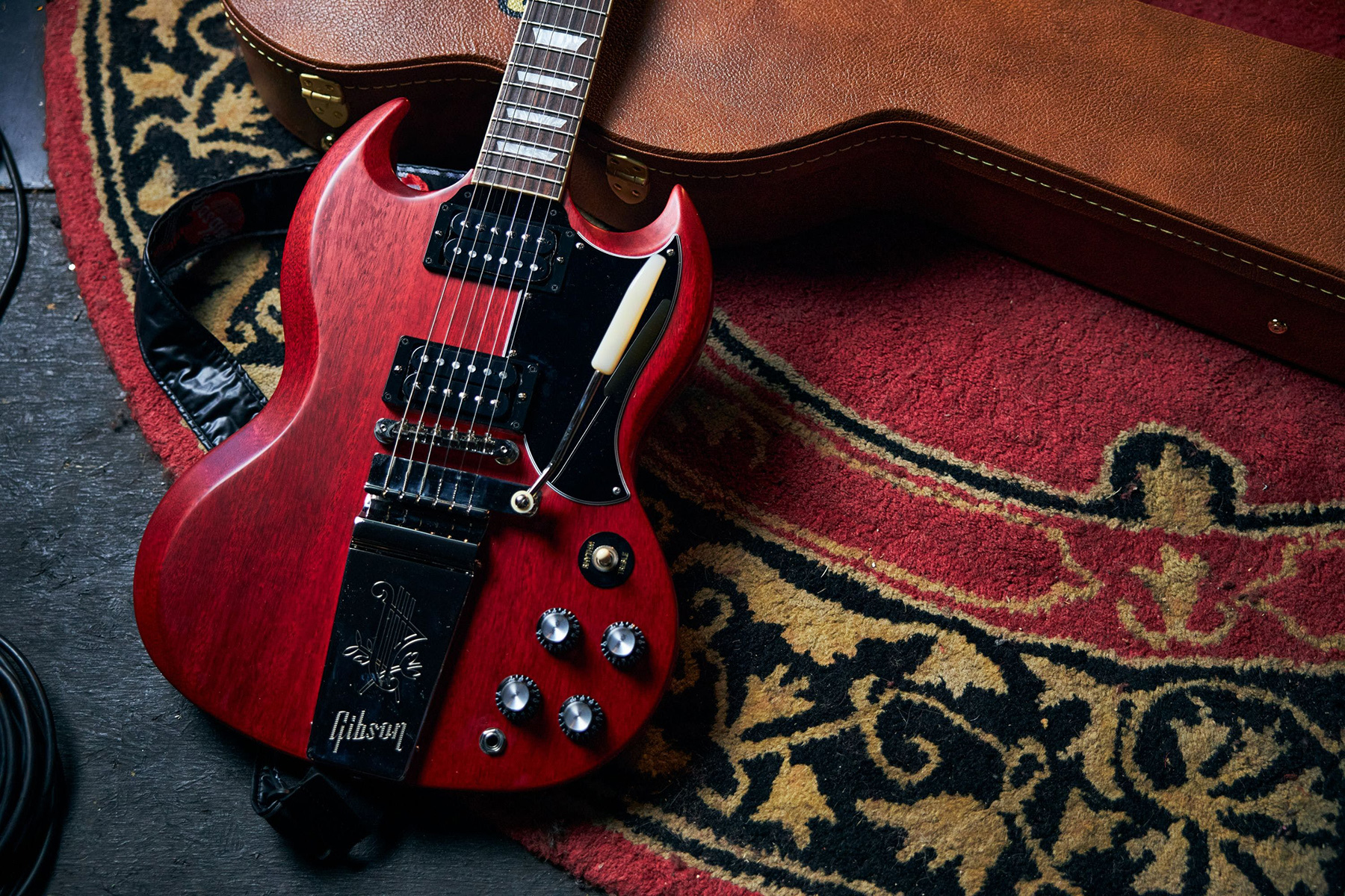 Gibson Sg Standard 1961 Faded Maestro Vibrola Original 2h Trem Rw - Vintage Cherry - Double Cut E-Gitarre - Variation 6