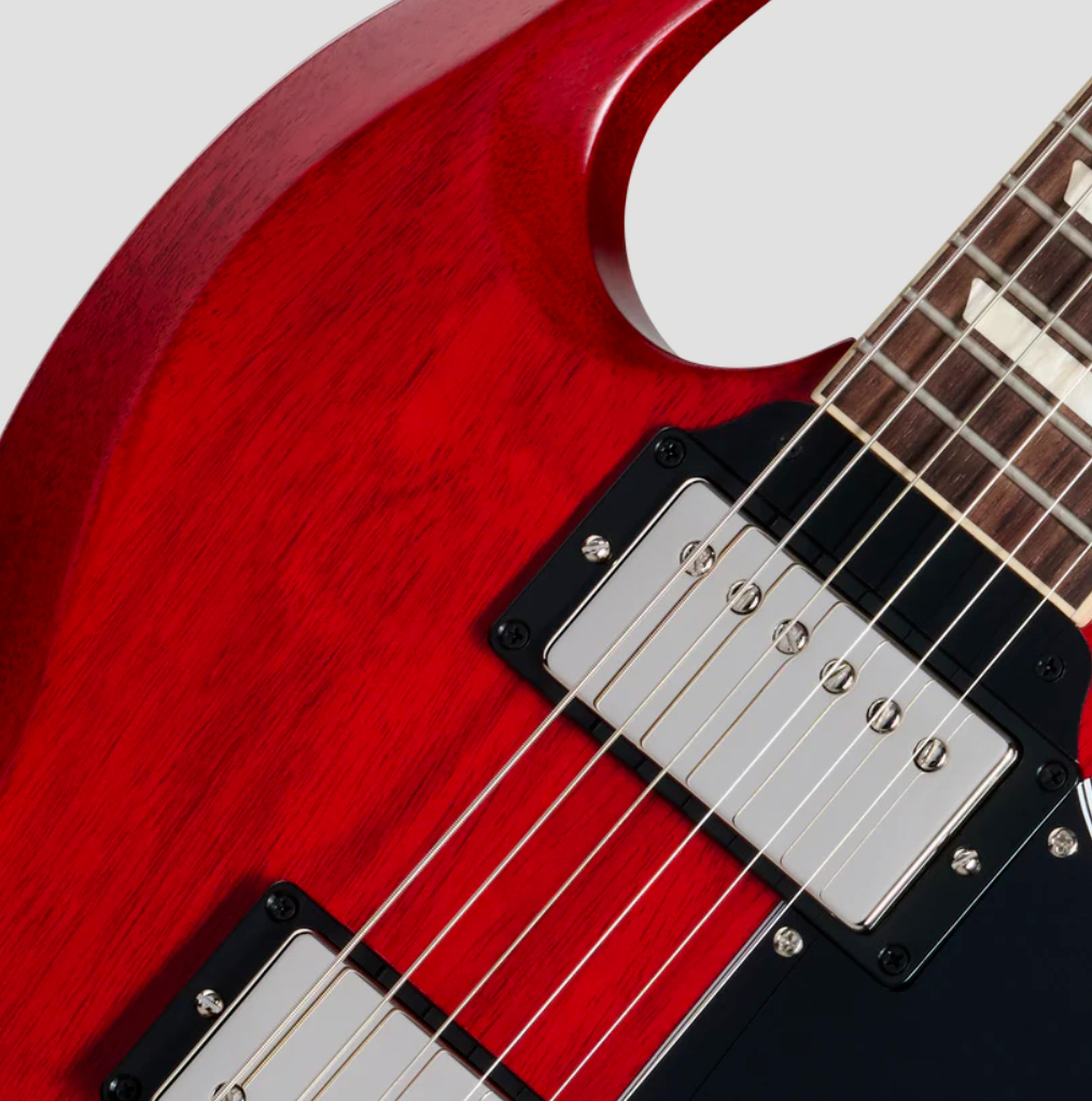 Gibson Sg Standard 1961 Faded W. 57 Classic Underwound Original 2h Ht Rw - Vintage Cherry Satin - Double Cut E-Gitarre - Variation 2