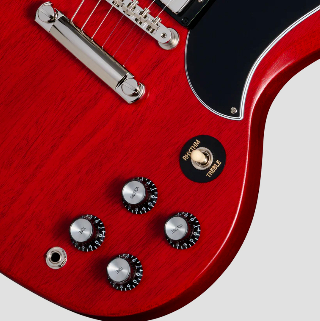 Gibson Sg Standard 1961 Faded W. 57 Classic Underwound Original 2h Ht Rw - Vintage Cherry Satin - Double Cut E-Gitarre - Variation 3