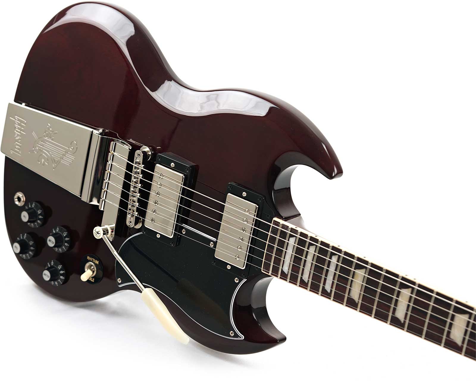 Gibson Sg Standard 1961 Maestro Vibrola T-type 2h Trem Rw - Aged Cherry - Double Cut E-Gitarre - Variation 4