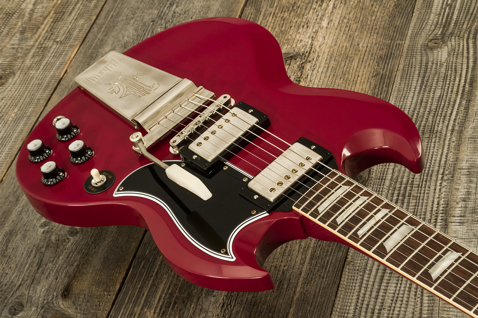Gibson Sg Standard 1964 Maestro Vibrola 2h Trem Rw #502124 - Vos Metallic Plum - Double Cut E-Gitarre - Variation 2