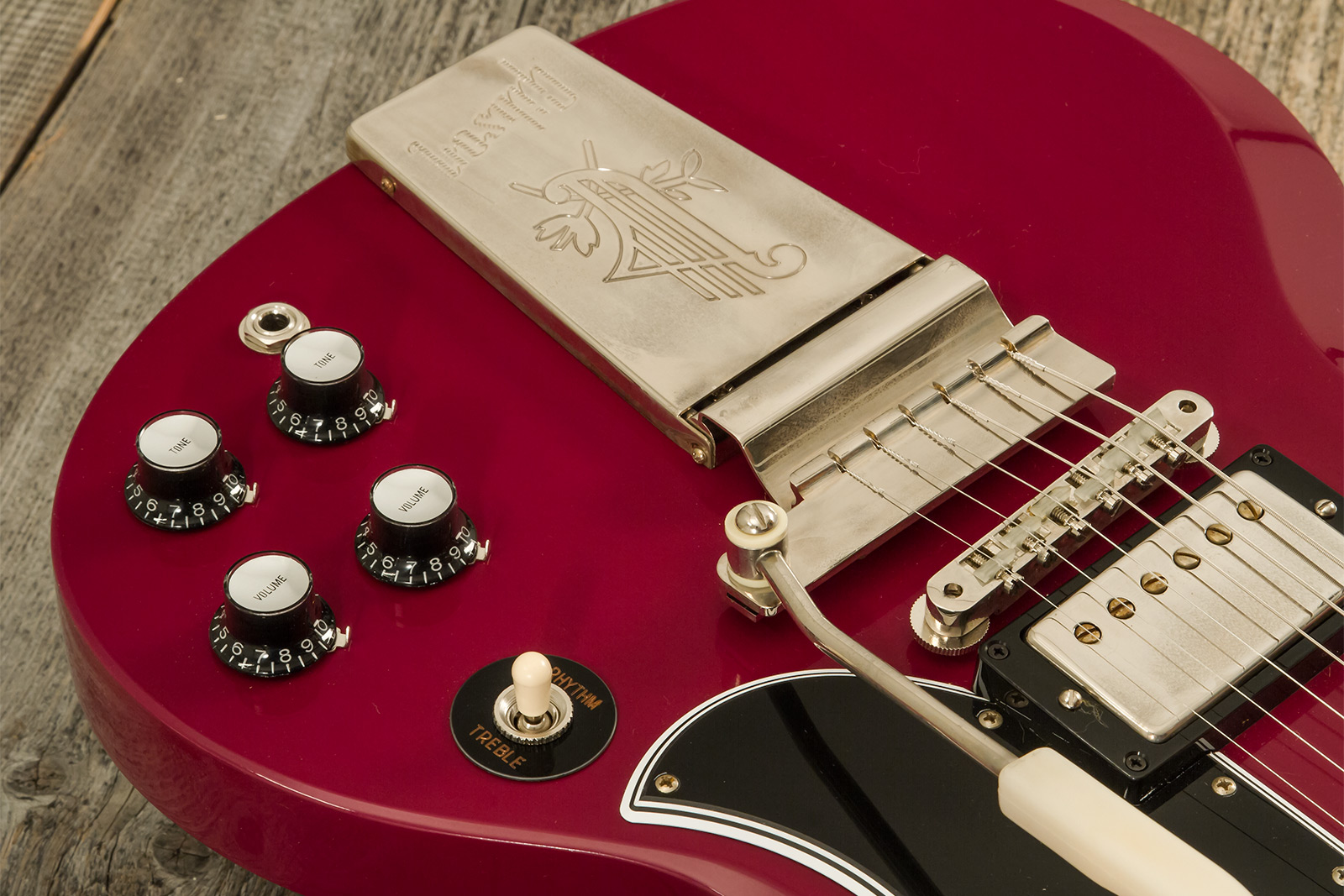 Gibson Sg Standard 1964 Maestro Vibrola 2h Trem Rw #502124 - Vos Metallic Plum - Double Cut E-Gitarre - Variation 3