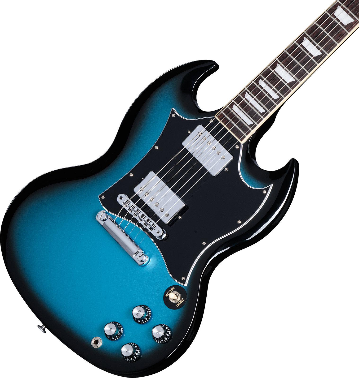 Gibson Sg Standard Custom Color 2h Ht Rw - Pelham Blue Burst - Double Cut E-Gitarre - Variation 3