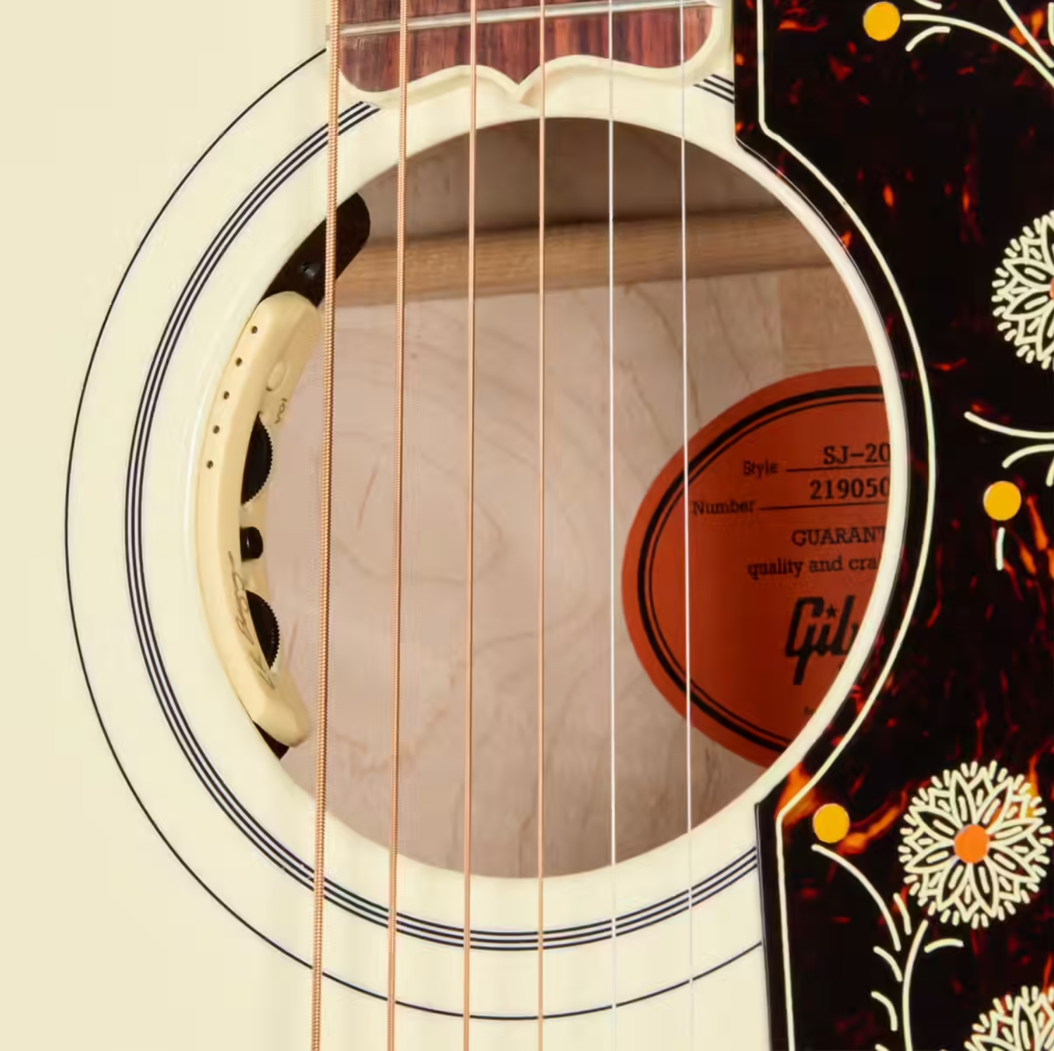 Gibson Sj200 Standard Modern Jumbo Epicea Erable Rw - Classic White - Folk-Gitarre - Variation 4