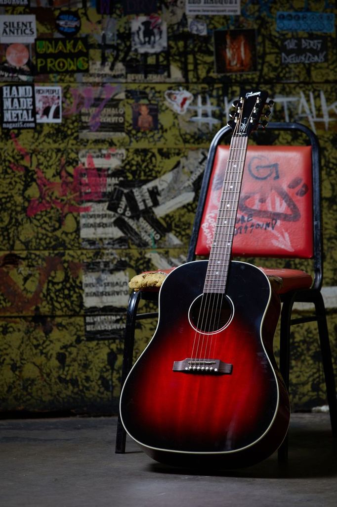 Gibson Slash J-45 2020 Signature Epicea Acajou Rw - Vermillion Burst - Elektroakustische Gitarre - Variation 9