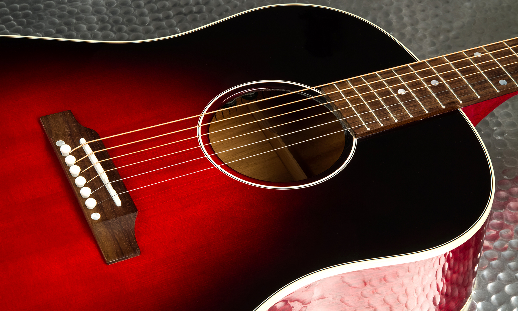 Gibson Slash J-45 2020 Signature Epicea Acajou Rw - Vermillion Burst - Elektroakustische Gitarre - Variation 4